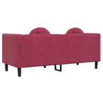 vidaXL Canapé avec coussins 2 places rouge bordeaux velours