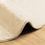 vidaXL Tapis HUARTE à poils courts doux et lavable crème Ø 160 cm