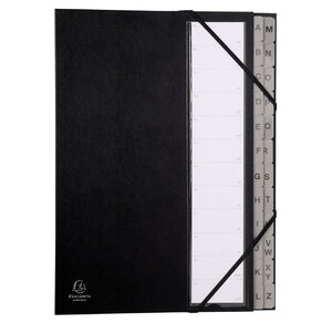 Trieur Ordonator 24 Compartiments Dos Extensible Alphabétiques Noir EXACOMPTA
