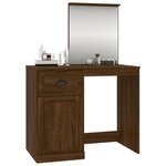 vidaXL Coiffeuse et miroir chêne marron 90x50x132 5 cm bois ingénierie