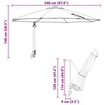 vidaXL Parasol de patio Bleu azur Polyester Grand Inclinable