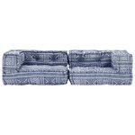 Vidaxl pouf modulaire à 2 places indigo tissu