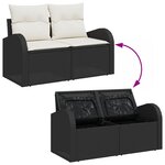 Ensemble de Canapés de Jardin de 5 Pièces avec Coussins Rotin Synthétique Noir