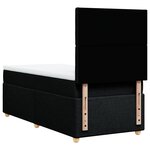 vidaXL Sommier à lattes de lit avec matelas Noir 90x190 cm Tissu
