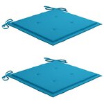 vidaXL Chaises de jardin lot de 2 avec coussins Bois de teck massif