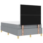 vidaXL Lit à sommier avec matelas et banc Gris clair 120x200 cm Tissu