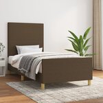 vidaXL Cadre de lit avec tête de lit Marron foncé 90x200 cm Tissu