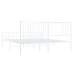vidaXL Cadre de lit métal avec tête de lit/pied de lit blanc 183x213cm