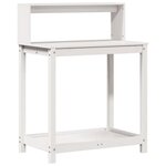 vidaXL Table de rempotage avec étagères blanc bois massif de pin