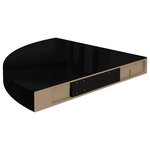 vidaXL Étagères d'angle flottantes 4 Pièces noir brillant 35x35x3 8cm MDF
