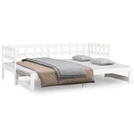 vidaXL Lit coulissant Blanc 2x(80x200) cm Bois de pin massif