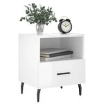 vidaXL Tables de chevet 2 Pièces blanc brillant 40x35x47 5 cm
