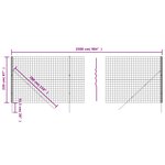 vidaXL Clôture en treillis métallique anthracite 2 2x25 m