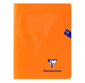 Cahier MIMESYS Piqué Polypro 17 x 22 cm 96 pages 90g Séyès Orange CLAIREFONTAINE