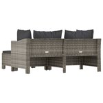 vidaXL Salon de jardin 3 Pièces avec coussins Gris Résine tressée