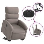 vidaXL Fauteuil inclinable électrique taupe tissu