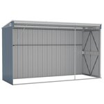 vidaXL Abri de jardin mural Gris 118x288x178 cm Acier galvanisé
