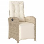 vidaXL Ensemble à manger de jardin avec coussins 5Pièces Beige poly rotin