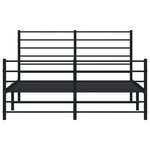 vidaXL Cadre de lit métal avec tête de lit/pied de lit noir 140x190 cm