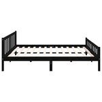 vidaXL Cadre de lit Noir Bois massif 160x200 cm