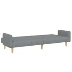 vidaXL Canapé-lit à 2 places avec repose-pied gris clair tissu