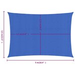 vidaXL Voile d'ombrage 160 g/m² rectangulaire bleu 3 5x5 m PEHD