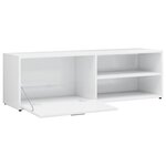 vidaXL Meuble TV Blanc brillant 120x34x37 cm Bois d’ingénierie