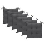 vidaXL Chaises de jardin 6 Pièces avec coussins Bois d'acacia solide