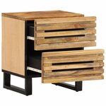 vidaXL Tables de chevet 2 Pièces 40x34x46 cm bois massif de manguier brut