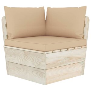 vidaXL Canapé d'angle palette de jardin avec coussins Épicéa imprégné