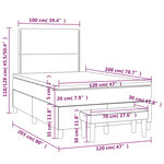 vidaXL Sommier à lattes de lit avec matelas Bleu 120x200 cm Tissu