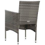 vidaXL Salon de jardin 4 Pièces avec coussins résine tressée gris