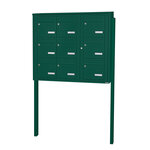 Bloc collectif Leabox 3x3 grade 3 simple face extérieur fixation sur pieds à sceller vert mousse ral 6005 finition brillante