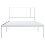 vidaXL Cadre de lit métal avec tête de lit blanc 90x200 cm