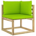 vidaXL Salon de jardin 9 Pièces avec coussins bois de pin imprégné