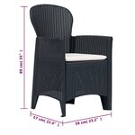 vidaXL Ensemble à manger d'extérieur 7 Pièces Plastique Aspect de rotin