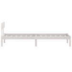 vidaXL Cadre de lit Blanc Bois massif 75x190 cm Petit simple