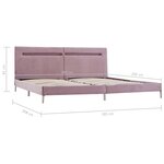 vidaXL Cadre de lit avec LED Rose Tissu 180x200 cm