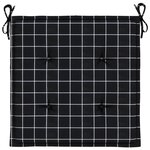 vidaXL Coussins de chaise de jardin lot de 4 motif à carreaux noir