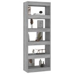 vidaXL Bibliothèque/Séparateur de pièce Sonoma gris Bois d'ingénierie