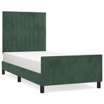 vidaXL Cadre de lit avec tête de lit Vert foncé 90x200 cm Velours