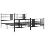 vidaXL Cadre de lit métal avec tête de lit/pied de lit noir 193x203 cm