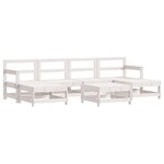 vidaXL Salon de jardin 7 Pièces Blanc Bois de pin massif