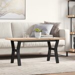 vidaXL Table basse cadre en Y 100x50x45 5 cm bois de pin massif fonte