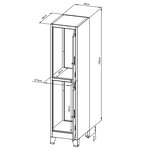 Casier de bureau armoire meuble de rangement pour bureau atelier chambre acier métallique avec 2 portes acier laqué 180 x 38 x 45 cm gris 03_0006346