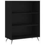 vidaXL Buffet haut Noir 69 5x34x180 cm Bois d'ingénierie