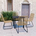 vidaXL Ensemble à manger d'extérieur 5 Pièces résine tressée et verre