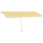 vidaXL Auvent manuel rétractable sur pied 500x350 cm Jaune/Blanc