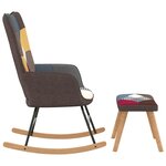 vidaXL Chaise à bascule avec tabouret Patchwork Tissu