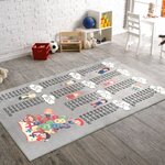 Tapis enfant Table de multiplication 120 x 180 cm - Argenté